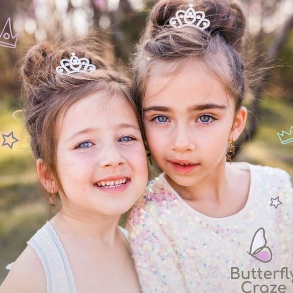 Girls Mini Rhinestone Tiara Crowns Hairpin Combs New Set Of 6! Multiple Styles - Picture 2 of 11